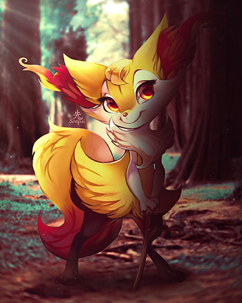 Braixen, pokemon, animes, artes HD phone wallpaper