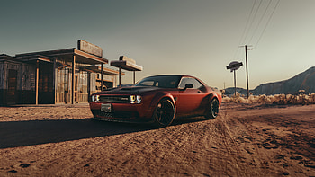Dodge Challenger In Desert, dodge-challenger, cars, 2023-cars, desert, behance HD wallpaper