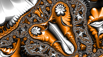 Trippy Psychedelic Fractal, trippy, psychedelic, aesthetic, orange (Color), black, Abstract, fractal, abstract black HD wallpaper