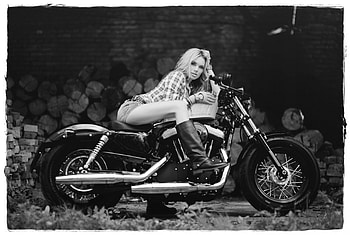 *, BLONDE, MOTORBIKE, WOMAN, MODEL HD wallpaper