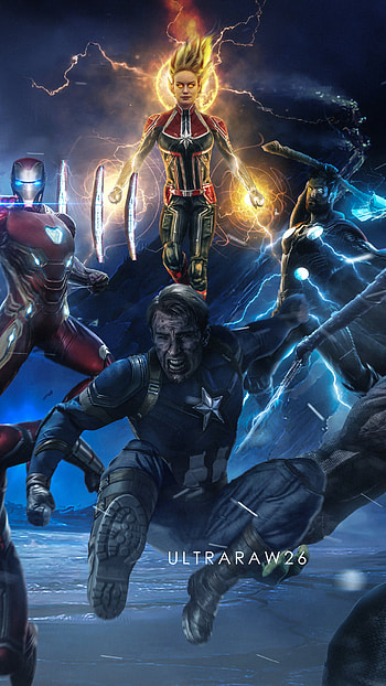 Captain Marvel, Thor, Captain America, Iron Man, movie, Avengers EndGame HD phone wallpaper