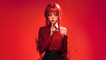 Makima Hush, makima, chainsaw-man, anime-girl, anime, artist, artwork, digital-art HD wallpaper