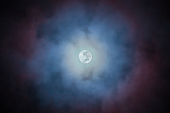 Clouds, moon, night HD wallpaper
