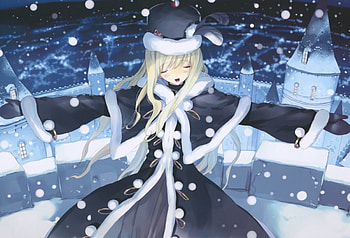 Ryo, snowflakes, anime, winter day, ueda ryo, snowy night HD wallpaper