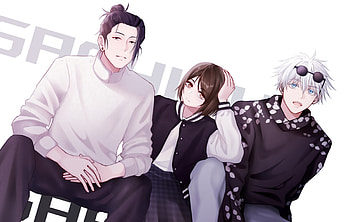 Jujutsu Kaisen Trio: Gojo, Geto & Shoko, Satoru Gojo, Shoko Ieiri, Suguru Geto, Anime, Jujutsu Kaisen, Gojo & Geto HD wallpaper