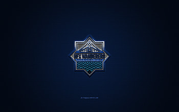 HFX Wanderers FC, Canadian soccer club, gray logo, blue carbon fiber background, Canadian Premier League, soccer, Halifax, Canada, HFX Wanderers FC logo HD wallpaper