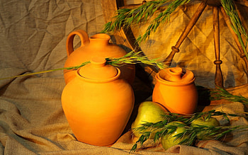 Fruits, Food, Apples, Ears, Spikes, Jugs HD wallpaper