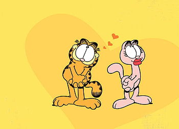 Garfield and Friends animation, Garfield and his girlfriend Arlene, Garfield cartoon HD wallpaper
