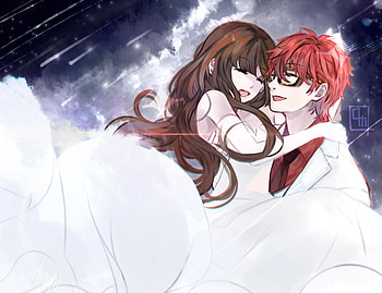 :3, 707, mc, couple, mysticmessenger, cute HD wallpaper