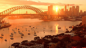 Sunset, Sydney HD wallpaper
