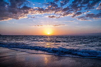 Seashore , seashore, sunset, nature HD wallpaper
