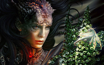 Fantasy, Sight, Opinion, Girl, Dragon, Monster HD wallpaper