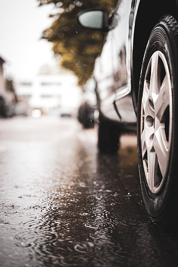 Rain, Drops, Cars, Car, Machine, Wheel, Puddle HD phone wallpaper