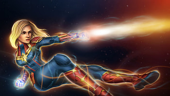Captain Marvel Strikes, captain-marvel, superheroes, artwork, digital-art, art, artstation HD wallpaper