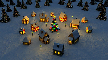 Winter Christmas scene, Snow-covered village, Serene , Holiday beauty HD wallpaper