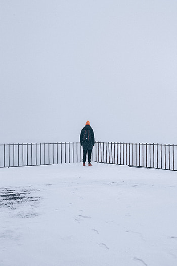 Winter, Snow, Miscellanea, Miscellaneous, Human, Person, Loneliness HD phone wallpaper