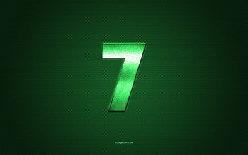 Windows 7 logo, green shiny logo, Windows 7 metal emblem, green carbon fiber texture, Windows 7, brands, creative art, Windows 7 emblem, Windows logo HD wallpaper