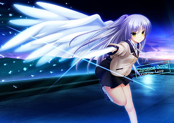 Chronos Song, wings, anime, beats, building, angel, girl, angel beats HD wallpaper