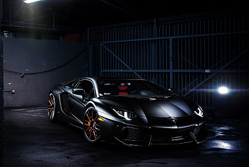 2020, black Lamborghini Aventador HD wallpaper