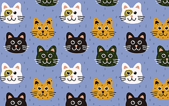 Cats, vector, , pattern HD wallpaper