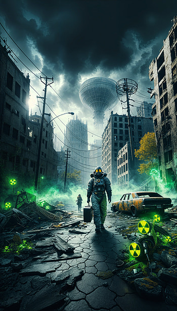 Radioactive Ruins: A Striking , post apocalyptic HD phone wallpaper