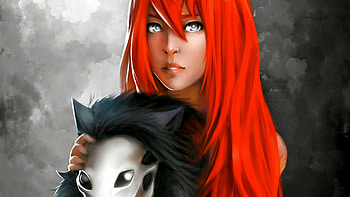Masks, women, redhead, magic, fantasy HD wallpaper