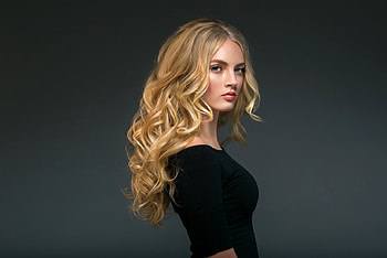 Blonde Girl Black Dress, girls, blonde, black-dress HD wallpaper