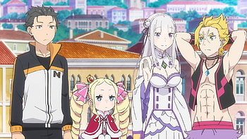 Anime, Re:Zero - Starting Life in Another World, Emilia (Re:ZERO), Beatrice (Re:ZERO), Subaru Natsuki HD wallpaper