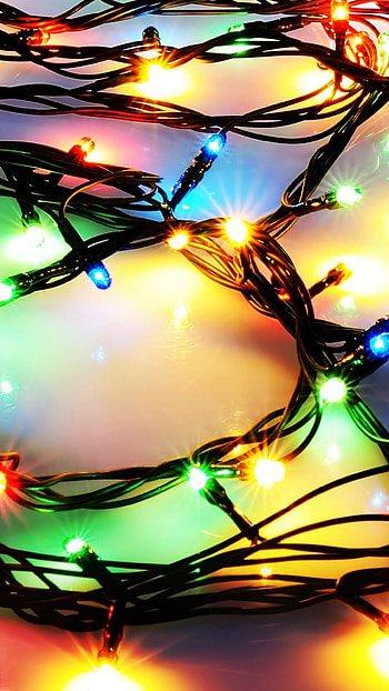 Christmas lights, Vibrant colors, Bokeh effect, Illuminated holiday HD phone wallpaper