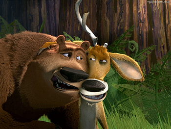 Cartoon, Animals, Bears, Deers HD wallpaper