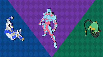 Crazy Diamond (Jojo's Bizarre Adventure), Josuke Higashikata, Jojo's Bizarre Adventure, Anime, Echoes (Jojo's Bizarre Adventure), Jojo's Bizarre Adventure: Diamond Is Unbreakable, Minimalist, Okuyasu Nijimura, Stand (Jojo's Bizzare Adventure), The Hand (Jojo's Bizarre Adventure) HD wallpaper