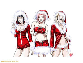 Christmas Girls, girls, anime HD wallpaper
