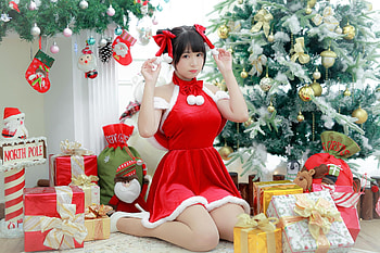 Asian Christmas Model, Model, Asian, women, Christmas HD wallpaper