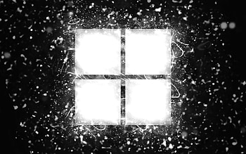 Microsoft white logo, , white neon lights, creative, black abstract background, Microsoft logo, Windows 11 logo, brands, Microsoft HD wallpaper