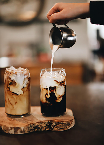 Food, Coffee, Hand, Drink, Beverage, Glasses, Milk HD phone wallpaper