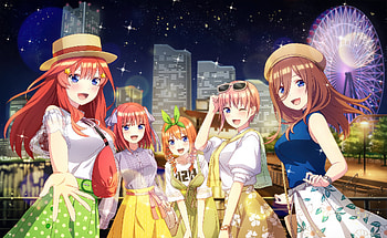 Quintessential Quintuplets : Itsuki, Yotsuba, Miku, Nino & Ichika Starry Night, Itsuki Nakano, Yotsuba Nakano, Miku Nakano, Nino Nakano, Ichika Nakano, Anime, The Quintessential Quintuplets HD wallpaper