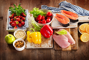 Food, fruit, vegetables, meat HD wallpaper