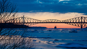 Quebec Bridge across the lower Saint Lawrence River, Canada, man made, bridge HD wallpaper