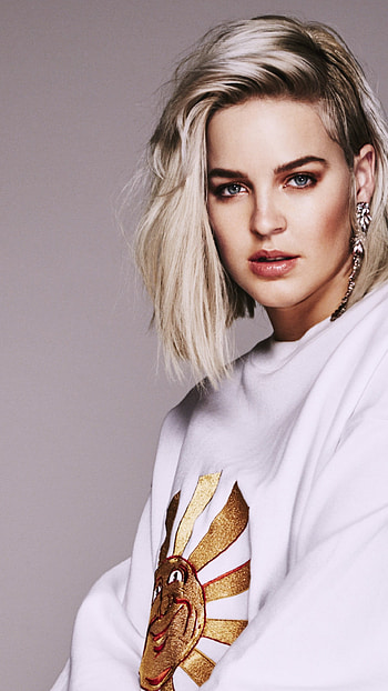 cute Anne-Marie, earrings, blue eyes, blonde, British, singer, music HD phone wallpaper