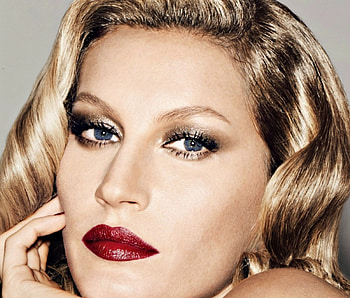 Gisele Bundchen, model, blonde, red, face, lips, girl, woman HD wallpaper