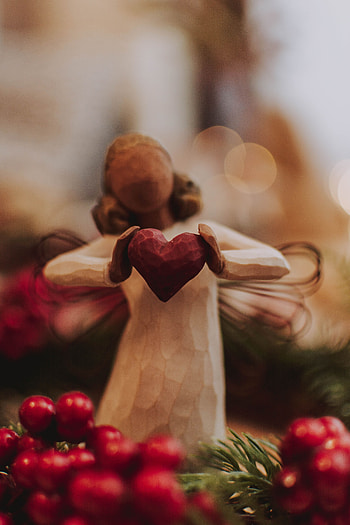 Holidays, New Year, Christmas, Heart, Decoration, Angel, Figurine HD phone wallpaper