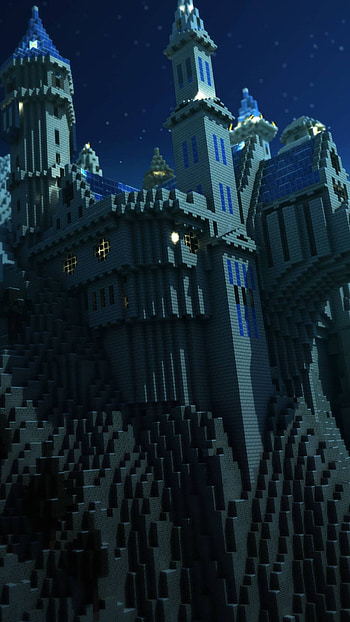 Epic Minecraft Fantasy Castle Night – , fantasy, castle, video game, Minecraft HD phone wallpaper