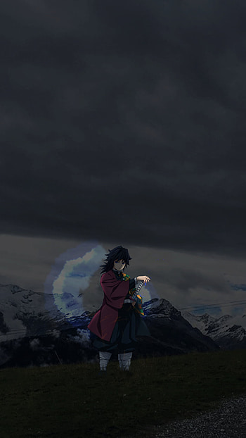 Giyu Tomioka, , sky, Anime Aestethic, demon slayer, Tanjiro, Dark Aestethic, Mountains, cloud, Anime , Nezuko, Anime Reality, Anime Art, Anime Edit, anime HD phone wallpaper