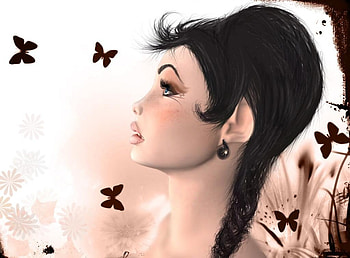 Butterflies, girl, abstract, fantasy HD wallpaper