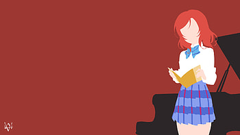 ... Maki Nishikino | Love Live Minimalist Anime by Lucifer012 HD wallpaper