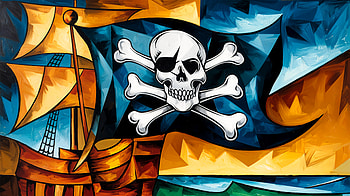 Pirate Flag Ultra : Adventure Awaits!, pirate flag, skull, Crossbones, ship HD wallpaper