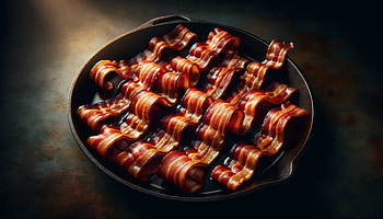 Crispy Bacon in Skillet, food, bacon, cooking, Skillet, meat HD wallpaper