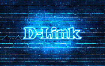 D-Link blue logo, , blue brickwall, D-Link logo, brands, D-Link neon logo, D-Link HD wallpaper