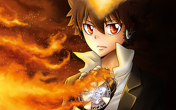 Katekyo Hitman Reborn!, Tsunayoshi Sawada, Artwork, Tsuna HD wallpaper