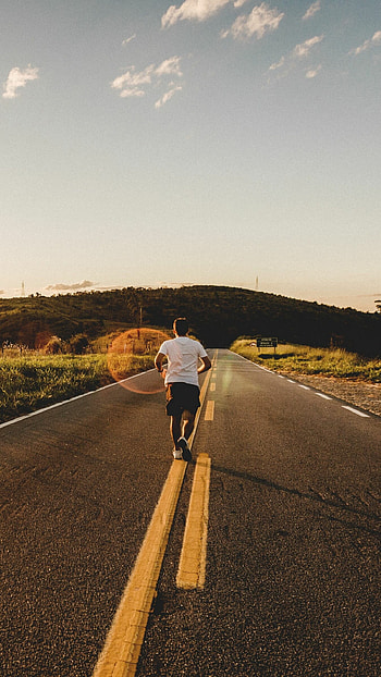Serene jogging scenes, Tranquil surroundings, Refreshing runs, Mindfulness in motion HD phone wallpaper